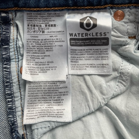 Levi’s Premium Wedgie Straight Below The Belt Raw Hem Button Fly Ankle Jeans 24 - Picture 11 of 16